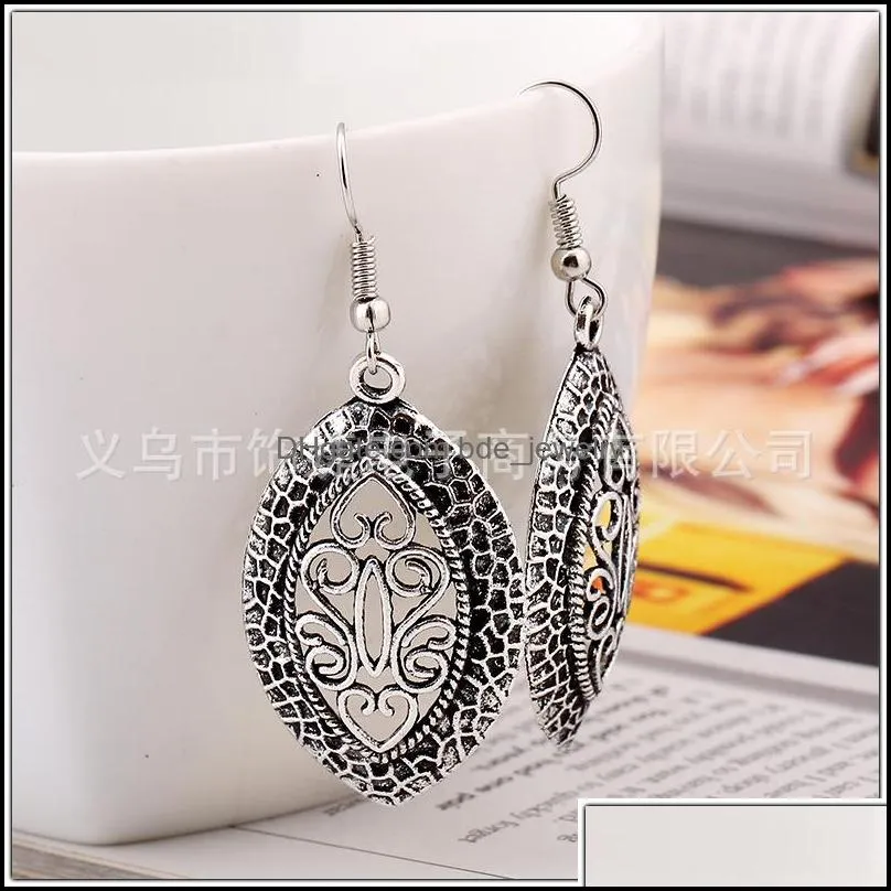 indian ethnic earring fashion retro hollow leaves earrings accessories drop earrings