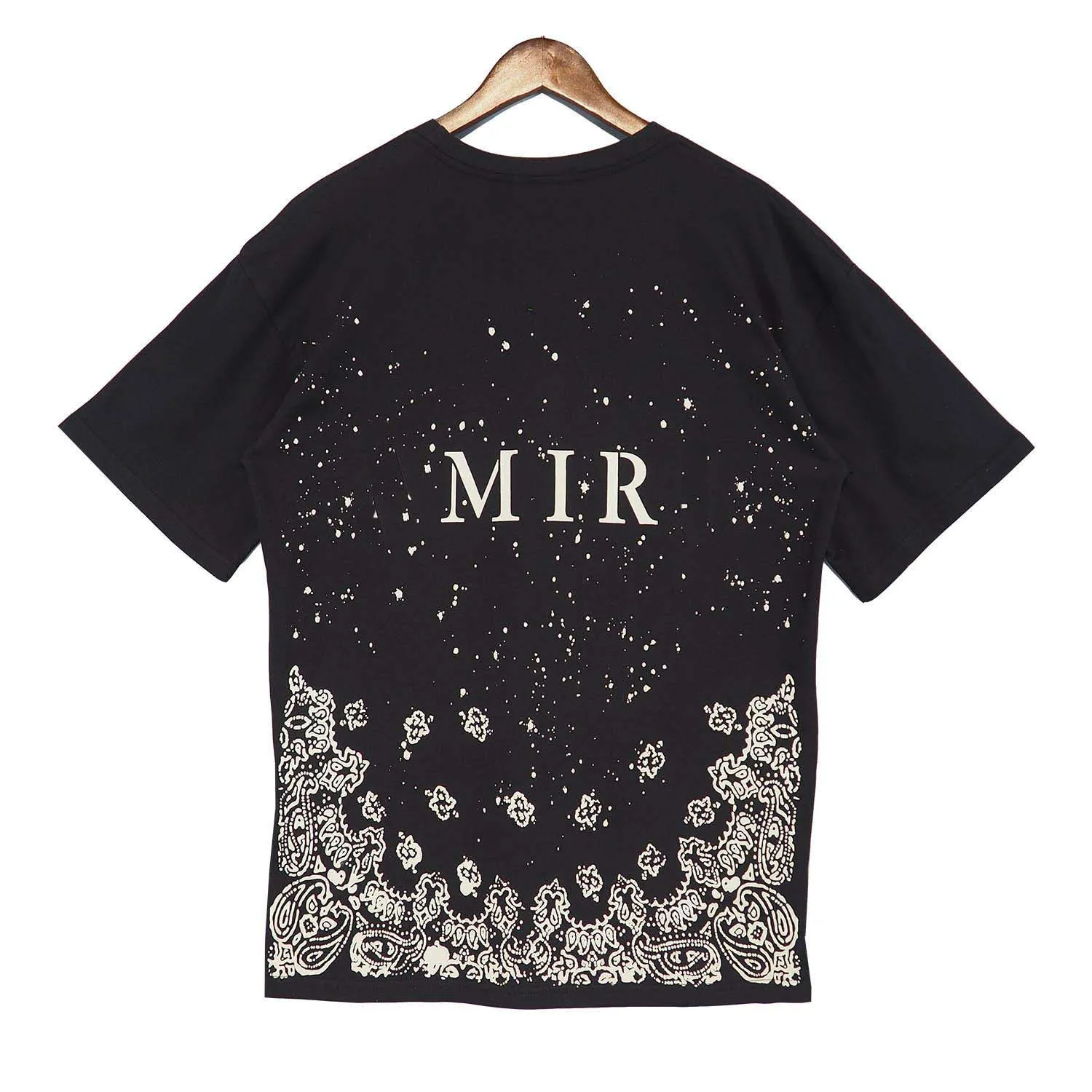 Mens T-shirts Letter Print Babysbreath Short Sleeve Men Cashew Flower Pattern Print Tshirt O-Neck Summer Man Tee Shirt