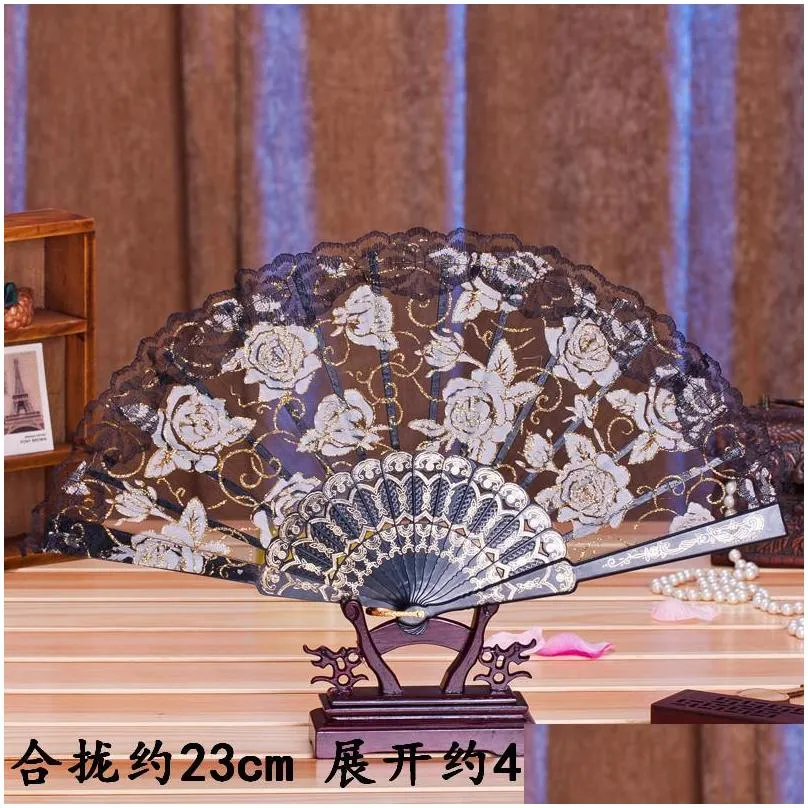 flower bridal hand fans vintage hollow bamboo handle wedding accessories wedding gift