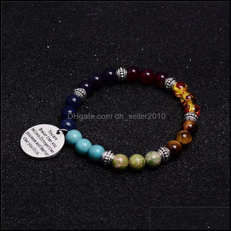 agate colorful handmade beaded bracelet for men women fashion natural stone chakra yoga energy pendant bracelet jewelry gift