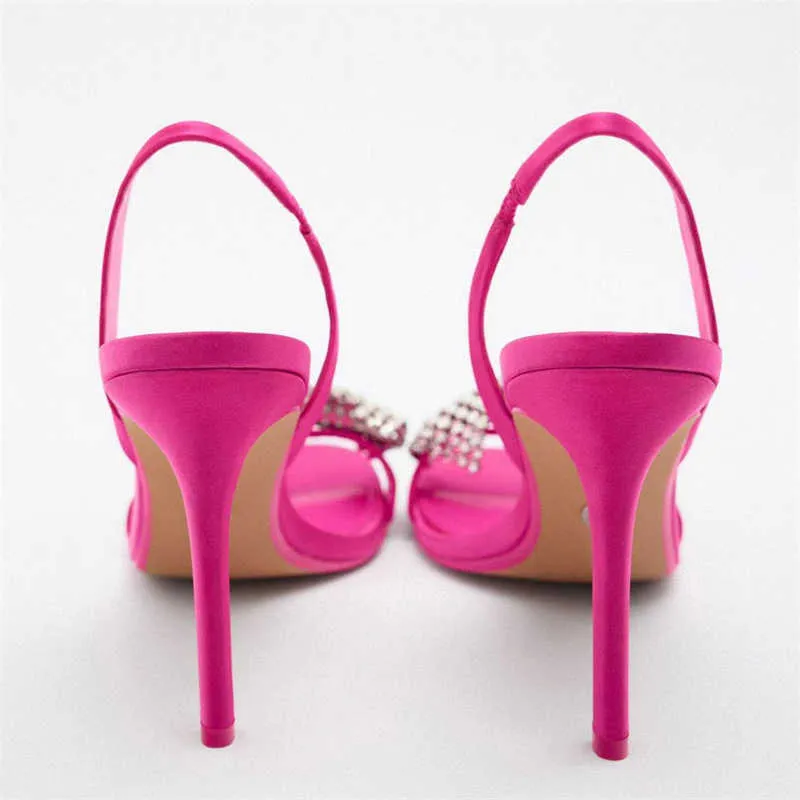 Sandals New Sequins Bow Sandals Women TRAF Luxury Rhinestone Black Round Toe High-heeled Shoes Woman Elegant Prom Stiletto Pumps Summer T230208