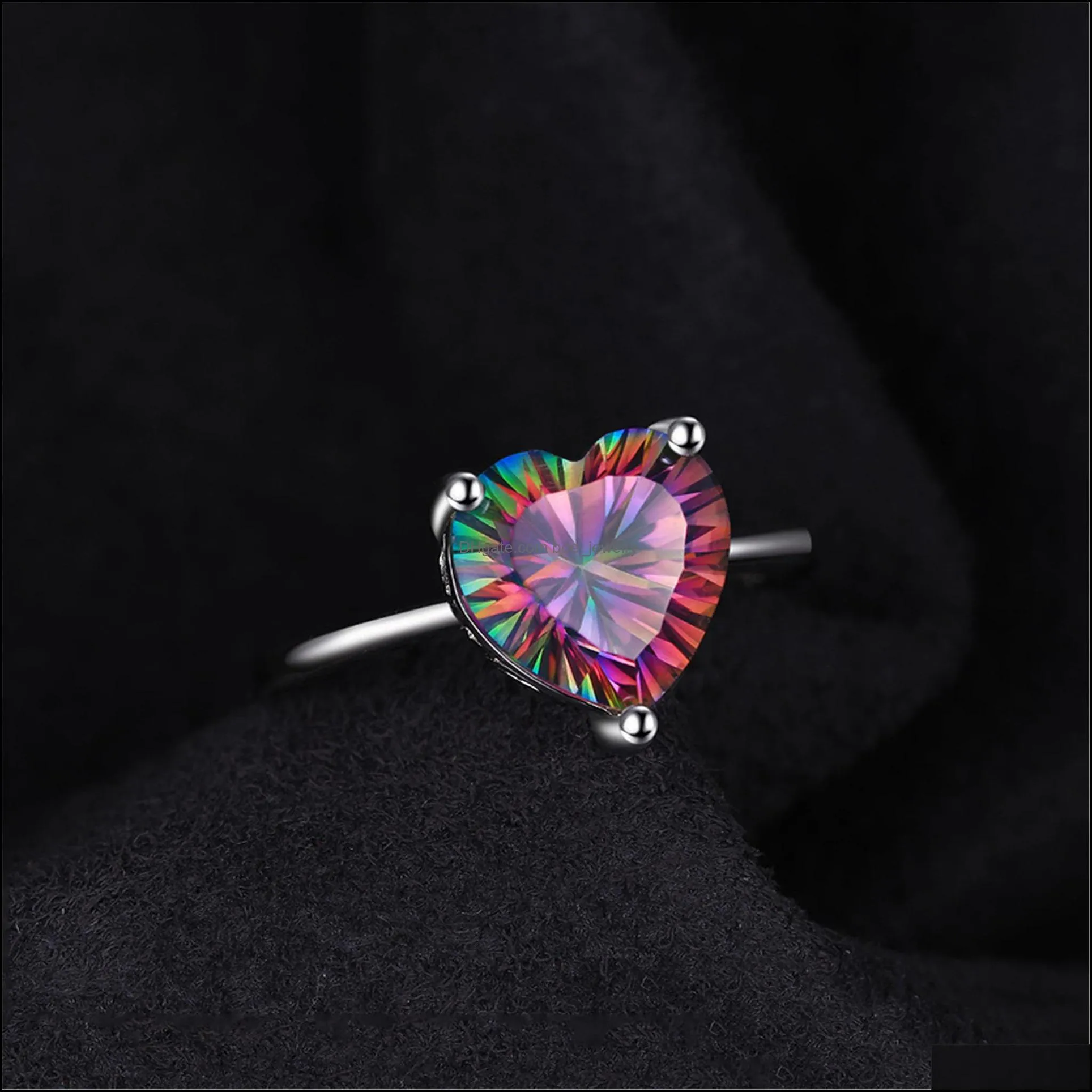 zircon crystal ring for women lovely heart shape excellent quality beautiful jewelry romantic valentines day gift