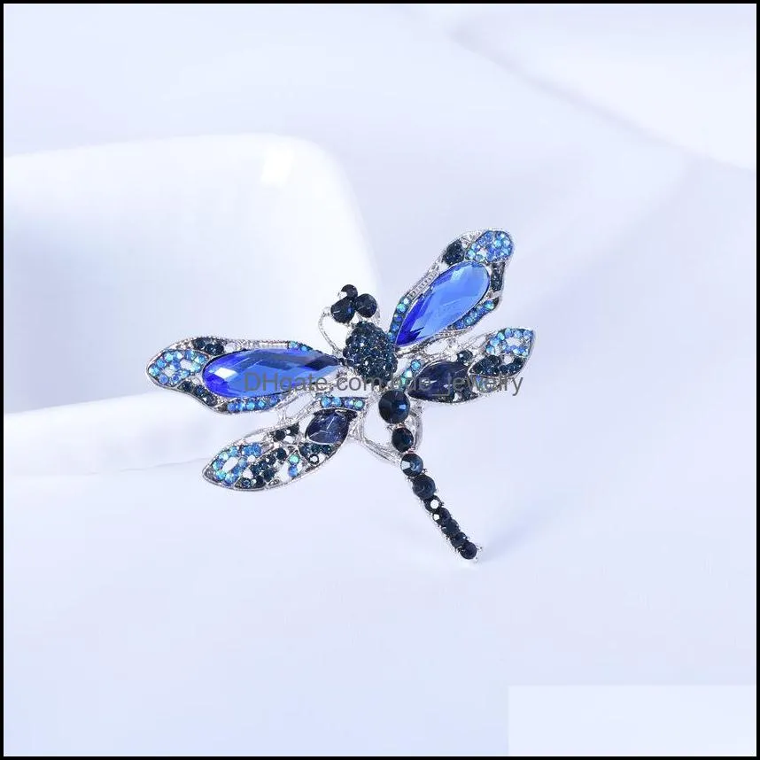 vintage corsage pin jewelry big dragonfly brooch scarf buckle with diamonds animal brooch jewelry