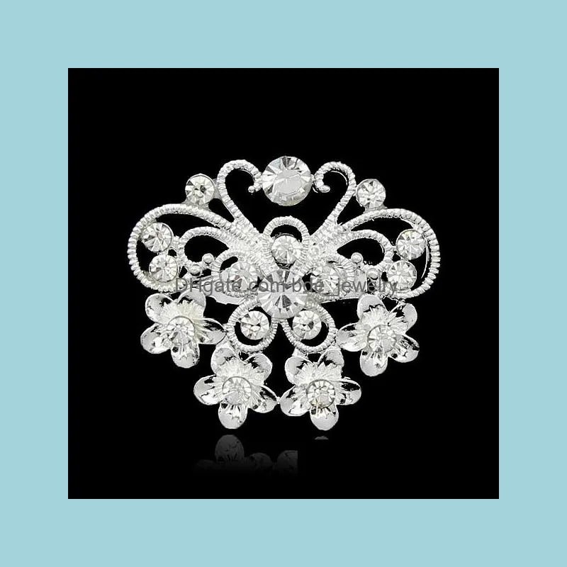 brooches for women mix design rhinestone crystal small size flower bouquet wedding pin brooches