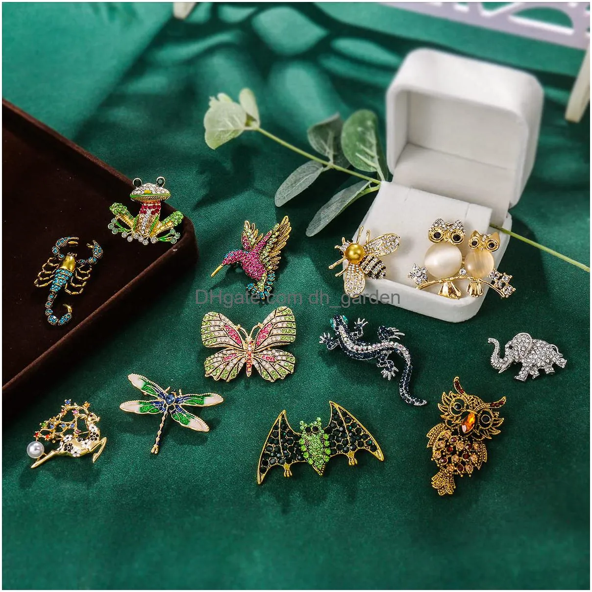 meedoz animal insect brooches for women crystal rhinestone animal lapel brooch pin set for daily decoration