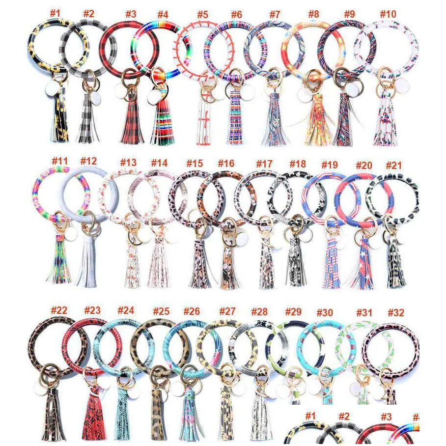 90 colors tassels keyring bracelets wristlet keychain bracelet circle key ring bangle key ring chain for women
