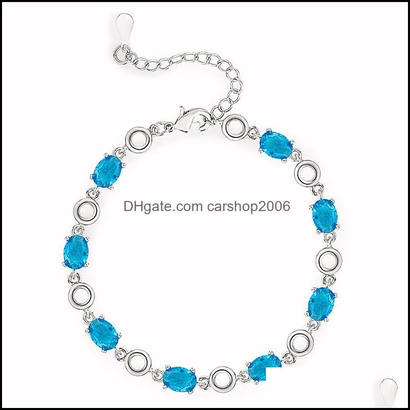 beautiful waterdrop austrian crystal bracelet wedding party jewelry female bracelet wholesale for women silver bracelets