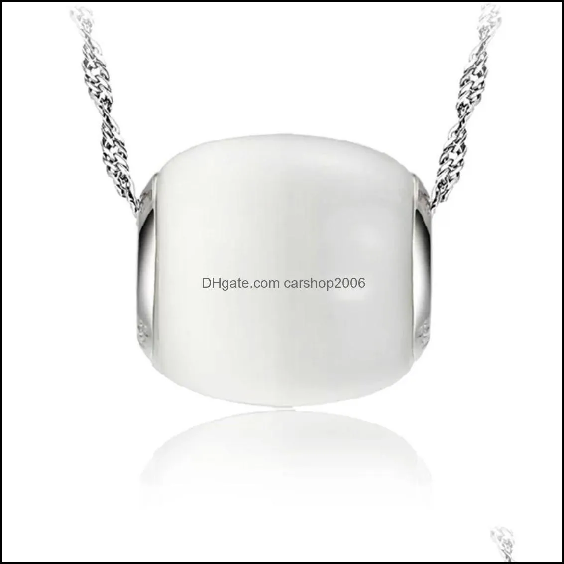 opal pendant necklace wholesale jewelry plated silver chains necklaces