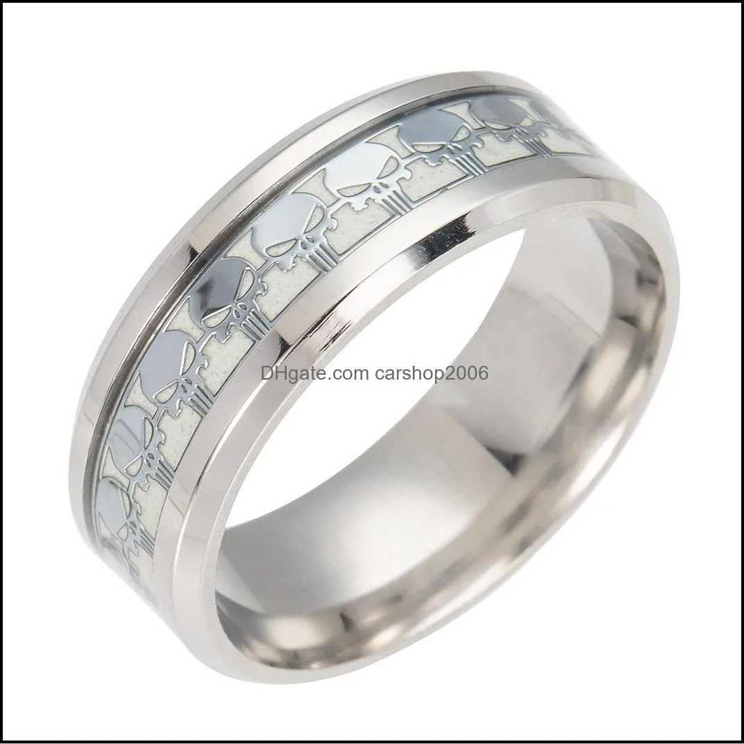pretty mens rings luminous creative rings glow in the dark male beautifully jewelry skull rings for men