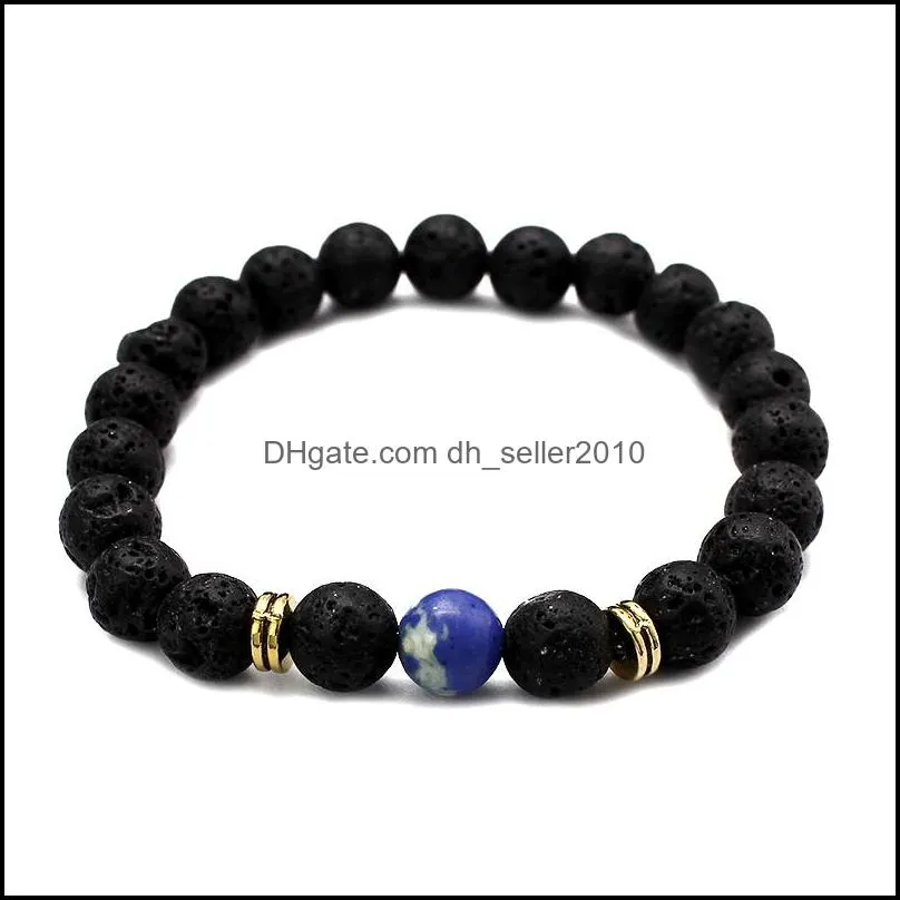 lava stone delicate natural stone beaded bracelet for men lover adjustable size bodhi beads bracelet jewelry gift