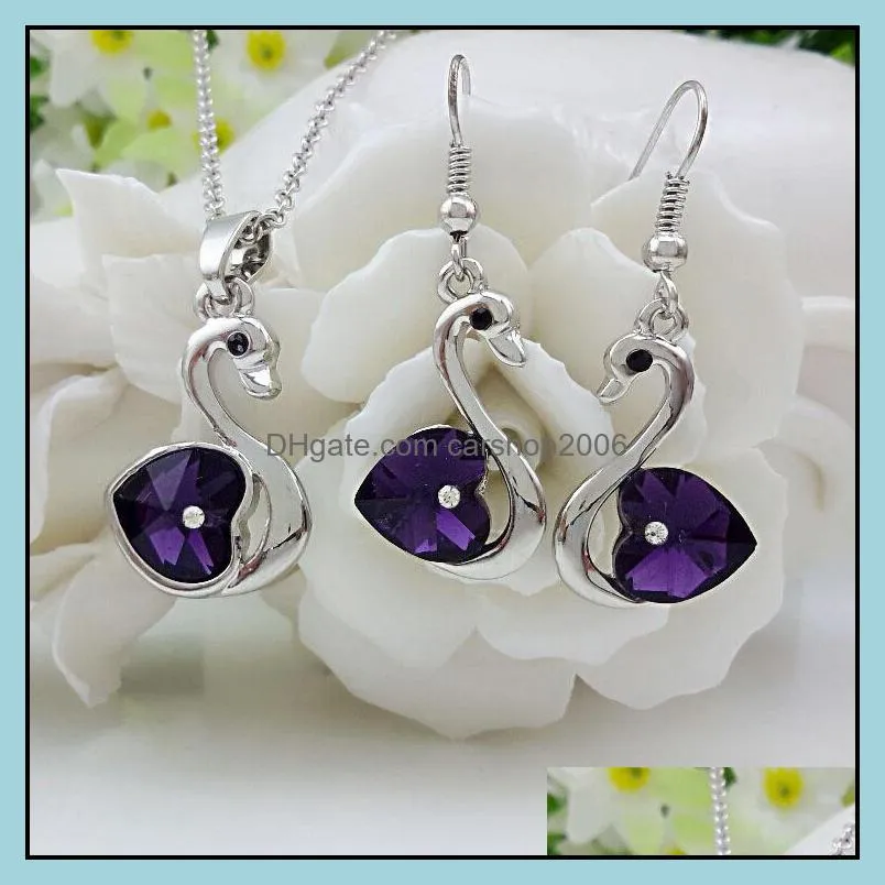 necklace set sparkle crystal element jewelry set fashion women luxury jewelry earrings set