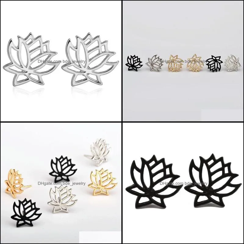 lotus earrings brincos pierced lady simple for women gift oorbellen brincos stud earring