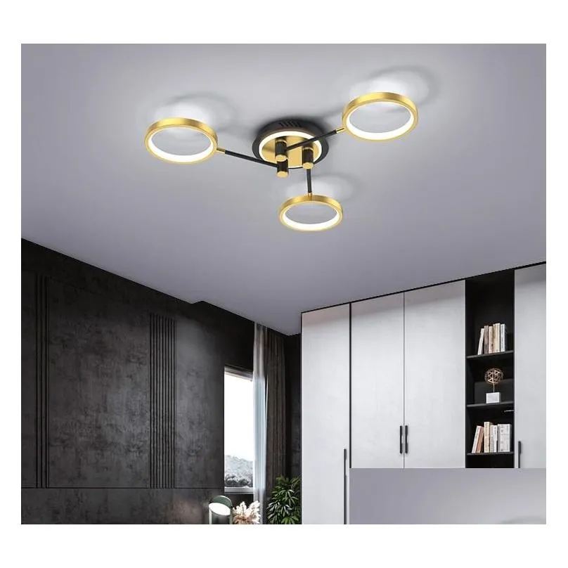  modern led chandelier lights dimmable for bedroom living room kitchen salon lustre lamps home lighting with remote control