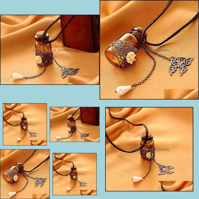 necklaces pendants long retro necklaces wooden cork carved wishing bottle necklace