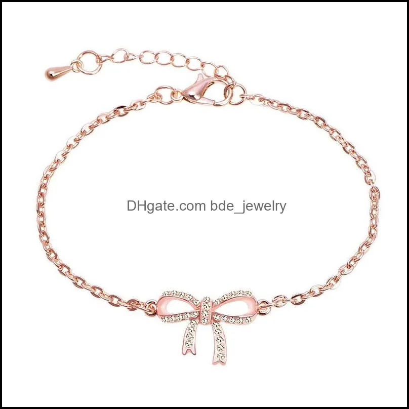 gold chain bracelet ethnic minimalist charm bracelets women jewelry female girl cute pulseira double chain bowknot dainty thin bow