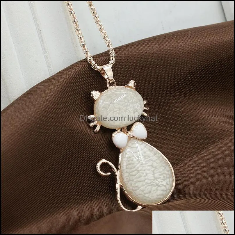 necklaces pendant fine jewelry gold plated rhinestone opal shining swan elegant necklaces pendants long chain necklace luckyhat
