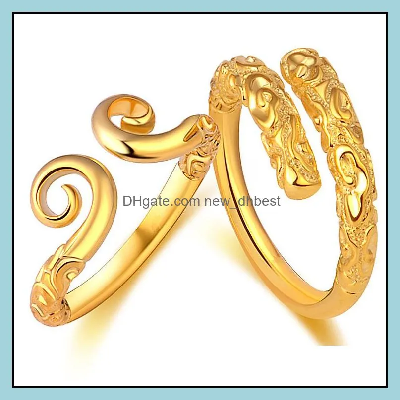 gold rings men and women couple models pair ring gold hoop stick tight hoop curse ring anniversary gift jewelry