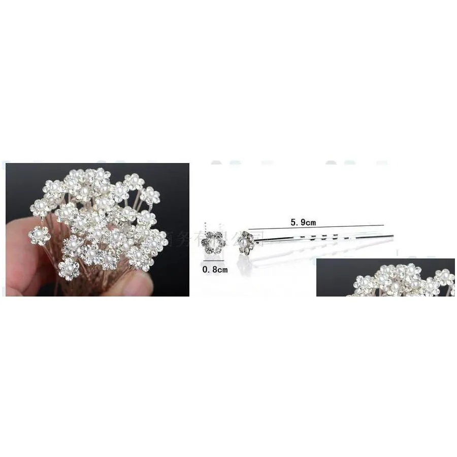 headpieces wedding accessories bridal pearl hairpins flower crystal rhinestone hair pins clips bridesmaid women hair jewelry