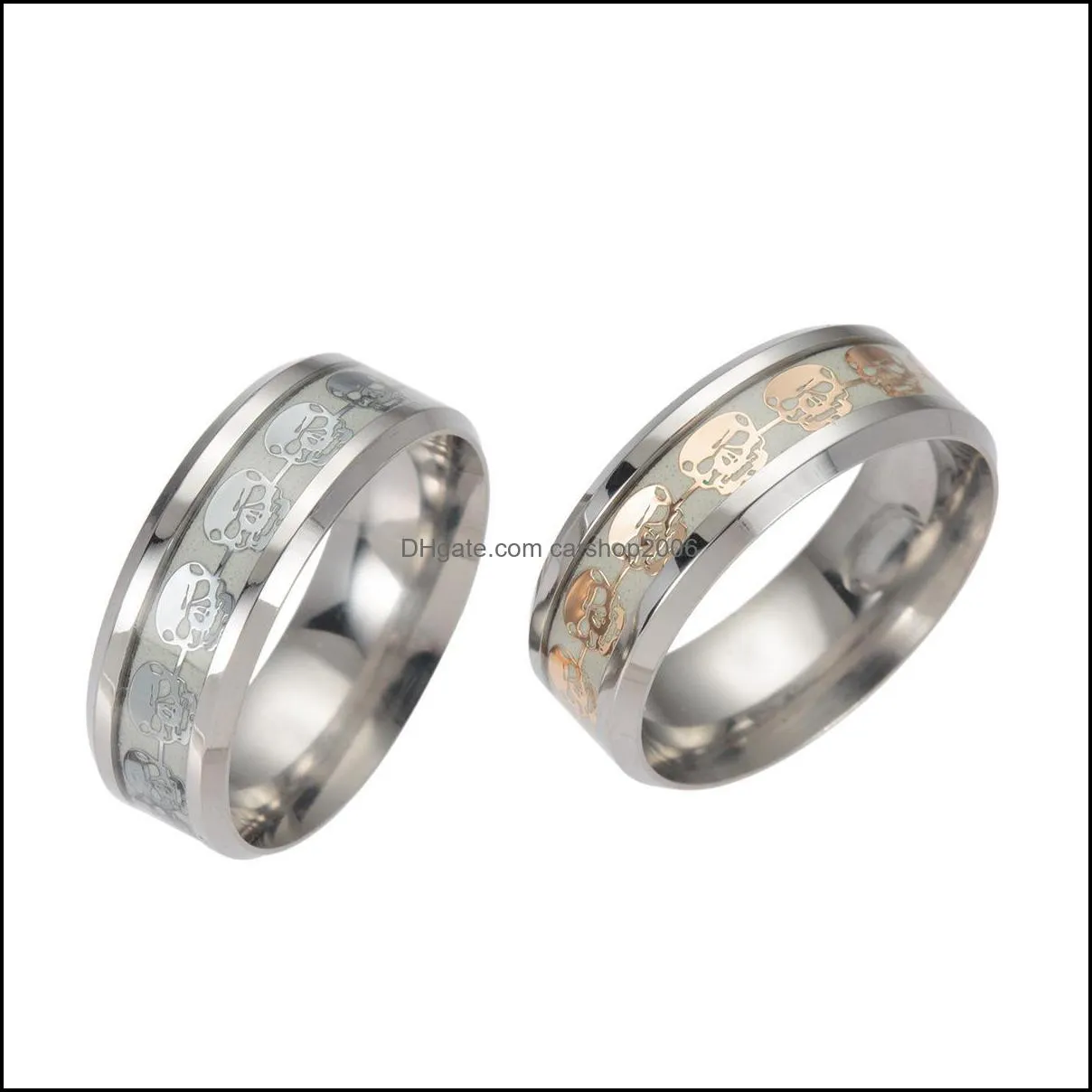 pretty mens rings luminous creative rings glow in the dark male beautifully jewelry skull rings for men
