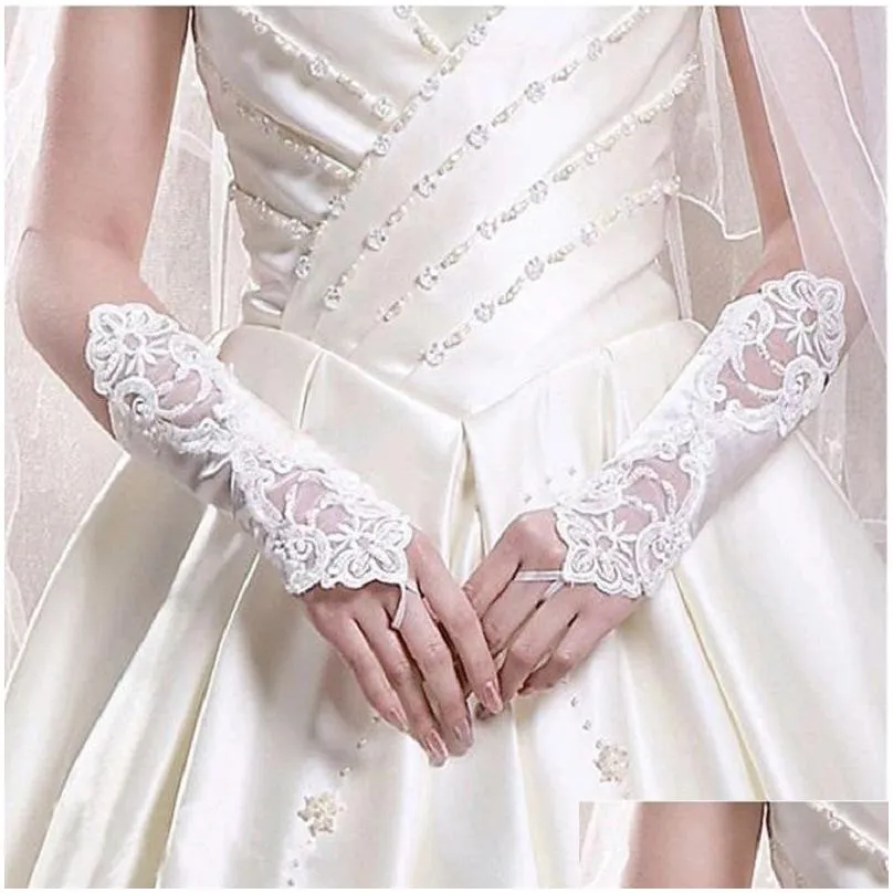 wedding dress bridal gloves bride fingerless lace sequin performance etiquette command manufacturers