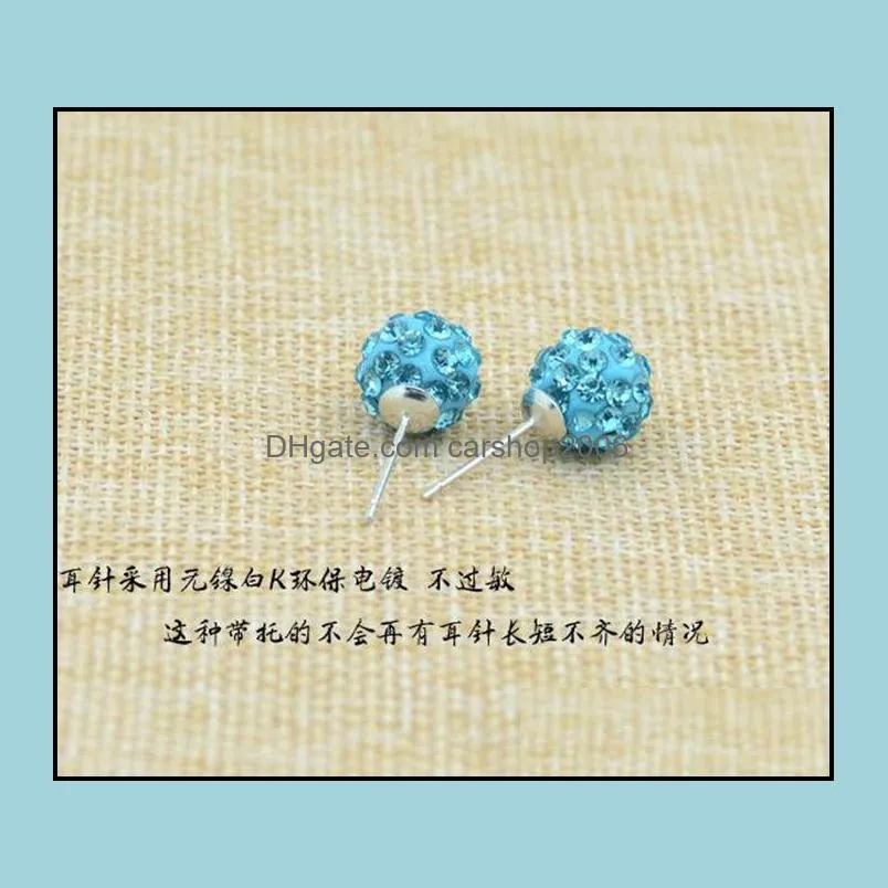 earrings for women fashion jewelry china copper with platinum plated 10mm ball womens stud earrings