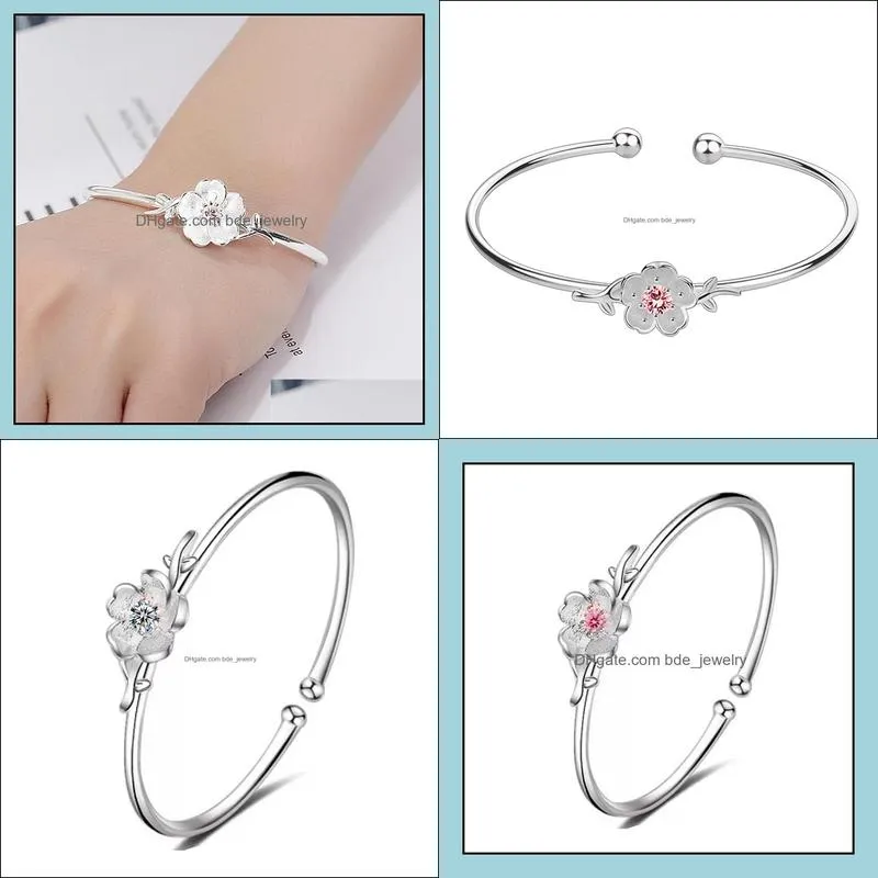 silver daisy flower bangles open cuff bangles bracelets women wrist charm accessories statement jewelry