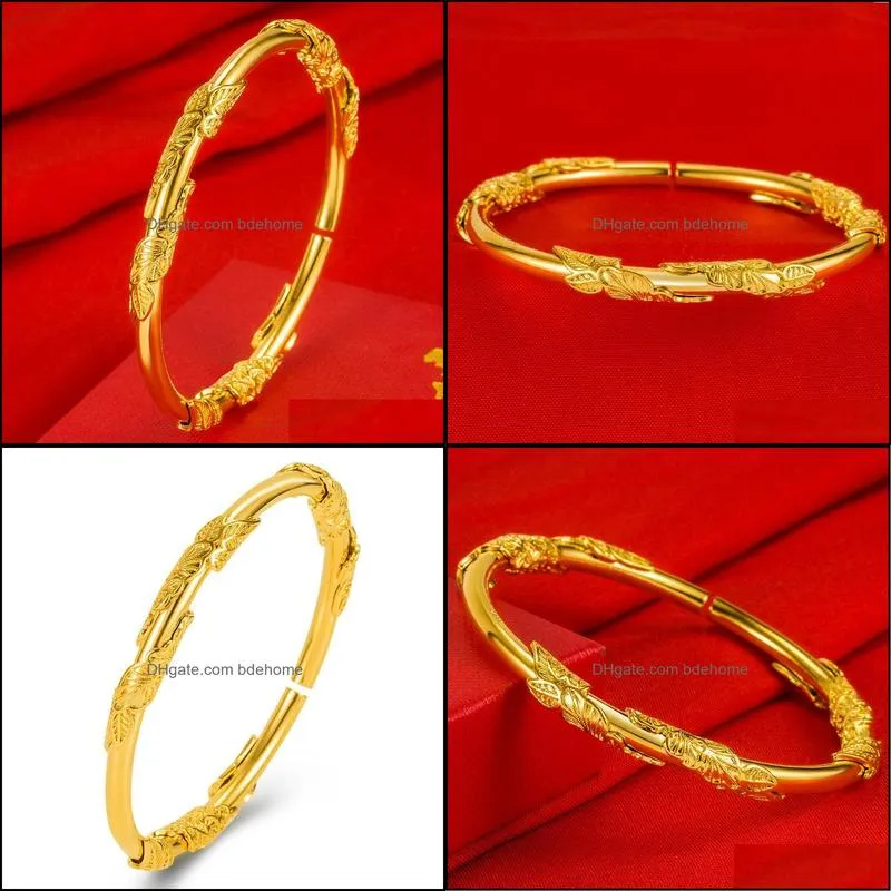 fashion classic opening boutique flowers and leaves acacia rattan bracelet fashion sand gold embossed mosaic rattan bracelet