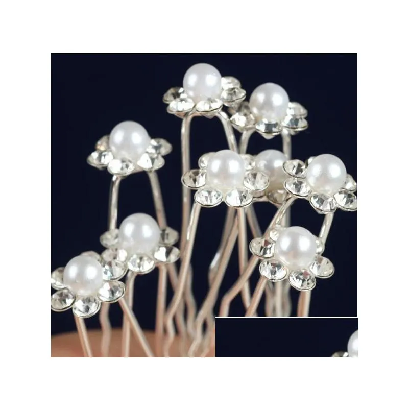 headpieces wedding accessories bridal pearl hairpins flower crystal rhinestone hair pins clips bridesmaid women hair jewelry