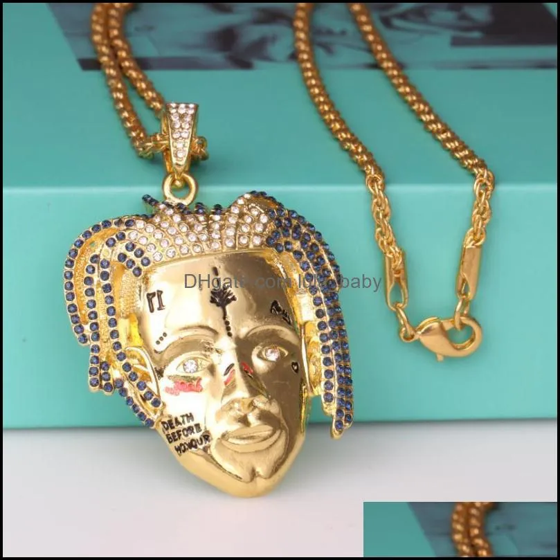 young trends hip hop jewelry fashion personality face pendant necklace gifts