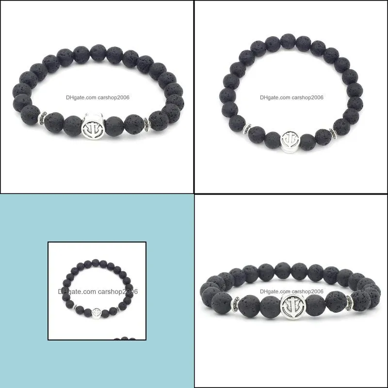 lava bead bracelet men natural stone peace charm bracelet men jewelry gift chakra lava stone bracelets
