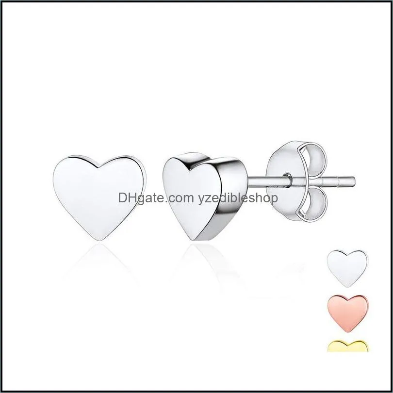  personalized lovely stainless steel heart stud earring for women gold silver gold rose cute small earring fashion jewelry