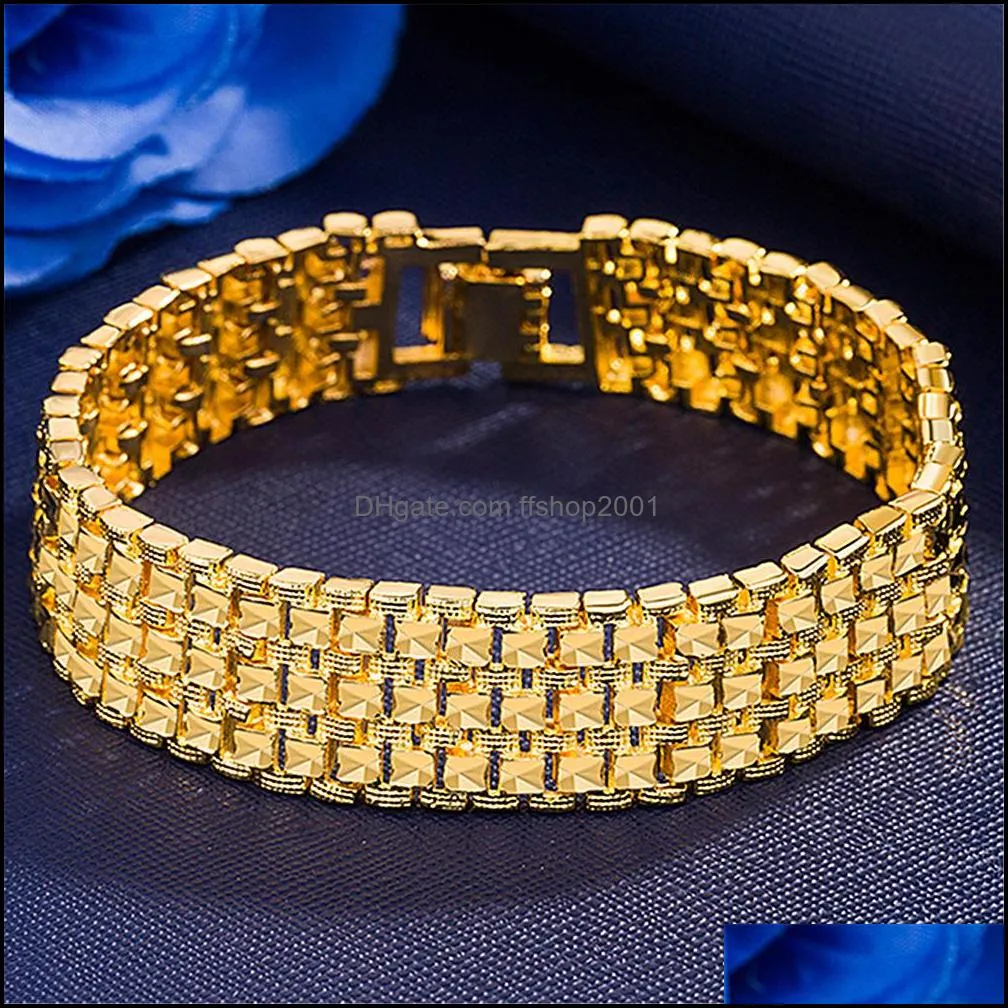 gold bracelets for mens jewelry atmosphere chain classic bracelet 24k gold plated chain men bracelet