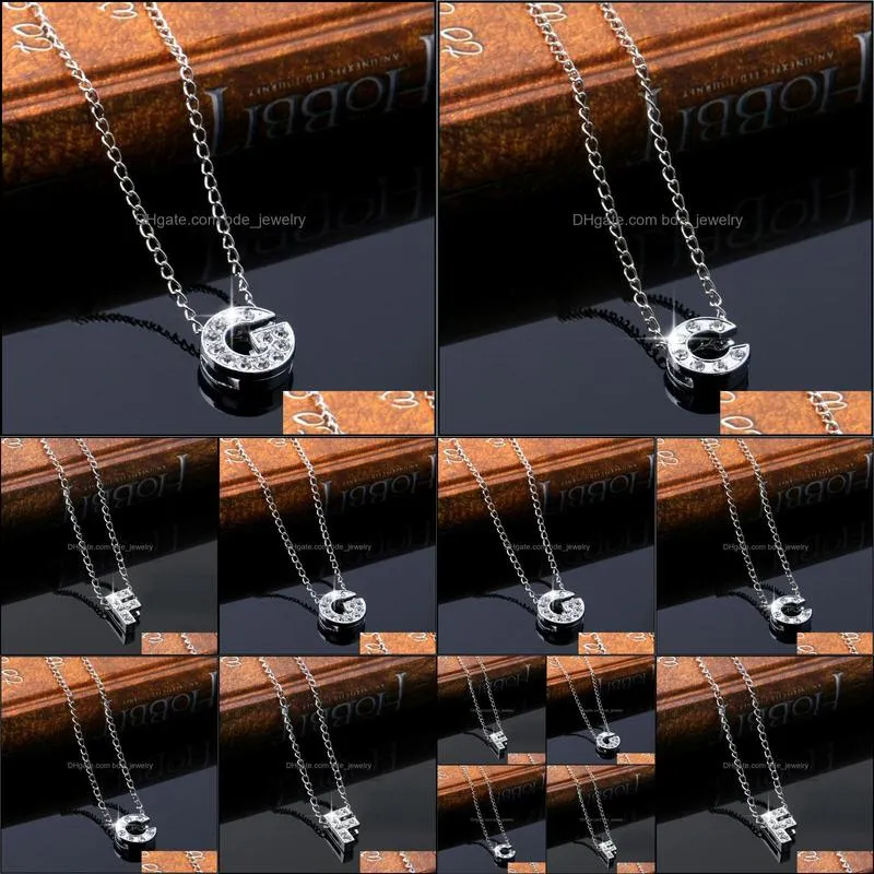 pendant necklace silver short 26 english letters name necklace for women fine jewelry wholesale chain necklace