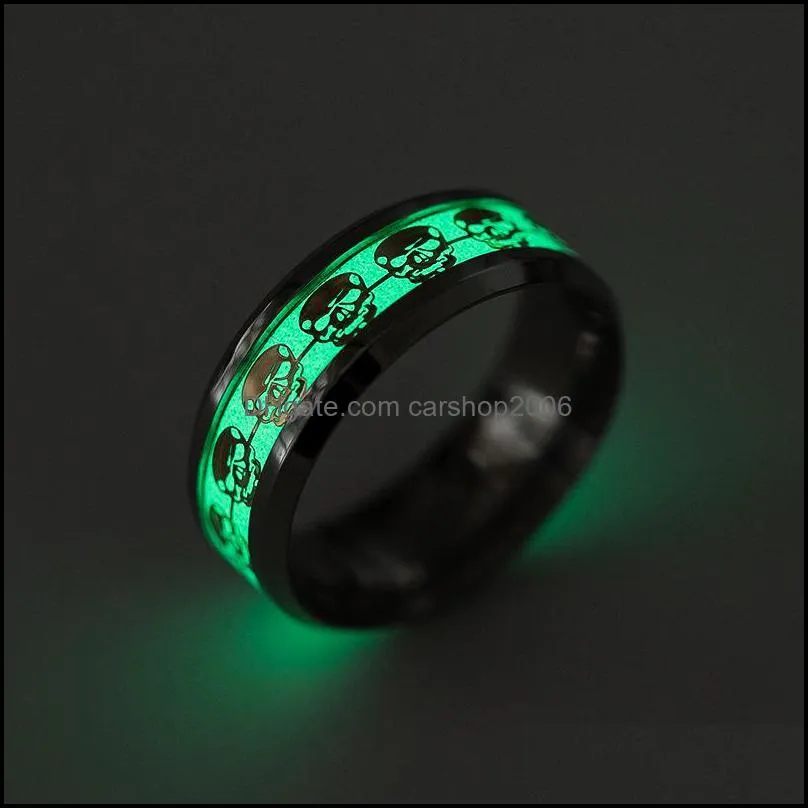 pretty mens rings luminous creative rings glow in the dark male beautifully jewelry skull rings for men