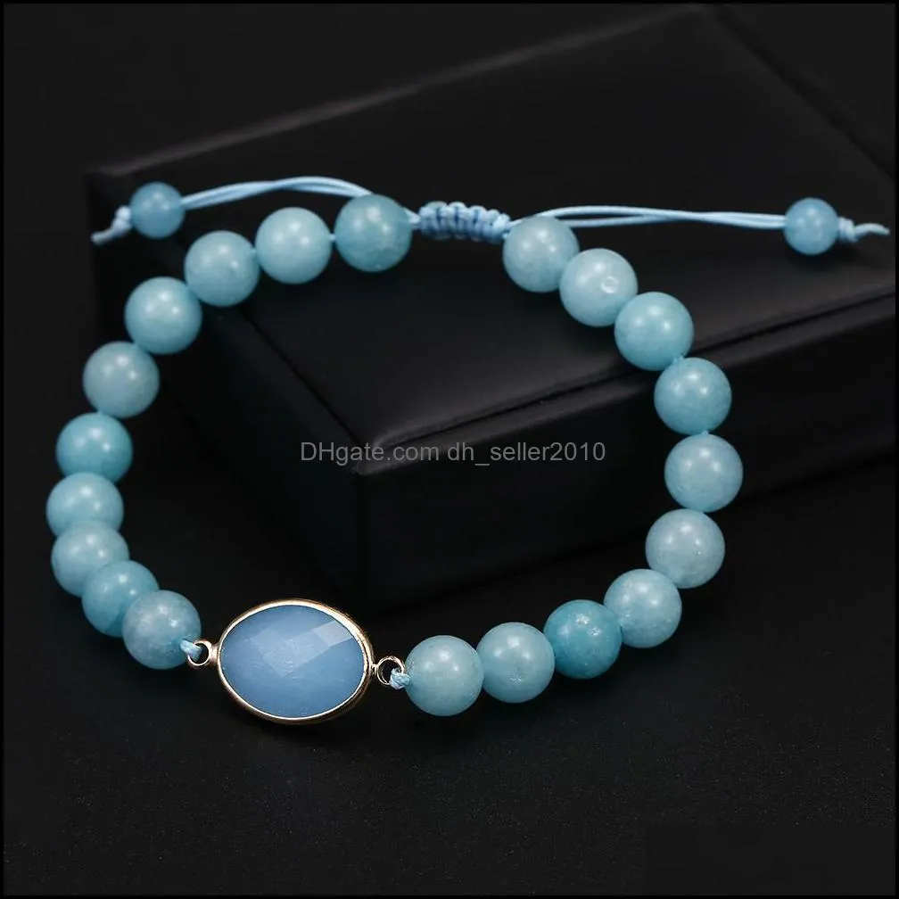  est natural gemstone beaded charm bracelets for women 8mm tiger eye stone handmade braided adjustable bracelet fashion jewelry gift
