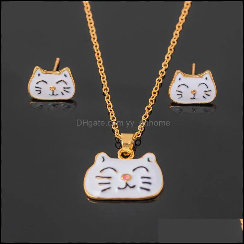 jewelry set chain kids women cartoon necklace earring sets for girls party jewelry set yydhhome