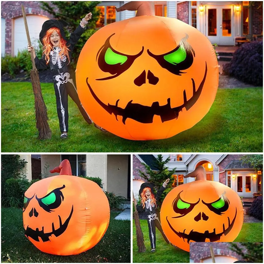  halloween inflatable led lighted decoration pumpkin ghost grim reaper scary holloween party decor outdoor inflatable toys 201028