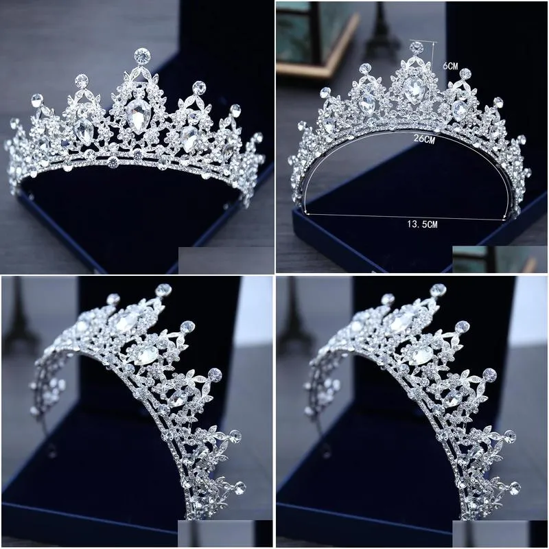 wedding headpieces tiara crystal bridal tiara crown silver color diadem veil accessories head jewelry