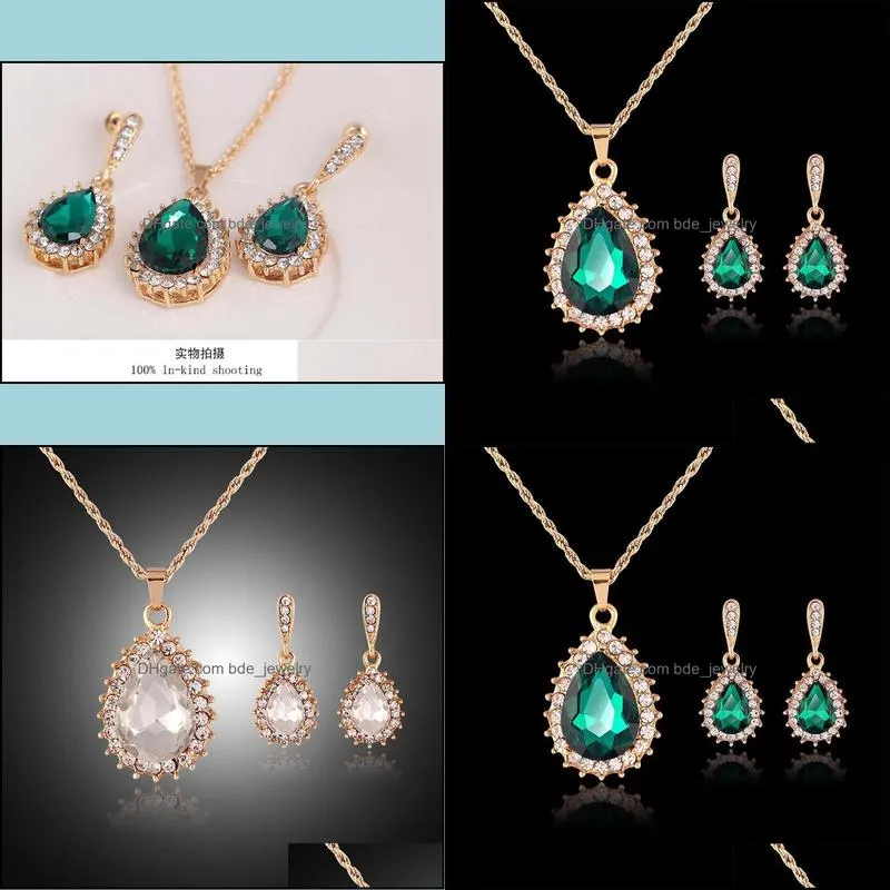 bridesmaid jewelry set solid gold crystal jewelry sets jewellery party jewelry set