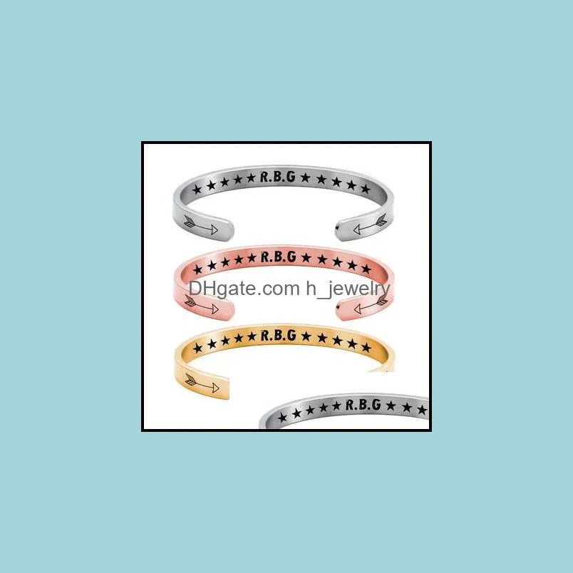 rbg stainless steel bracelet jewelry letters bracelet bangle for women men