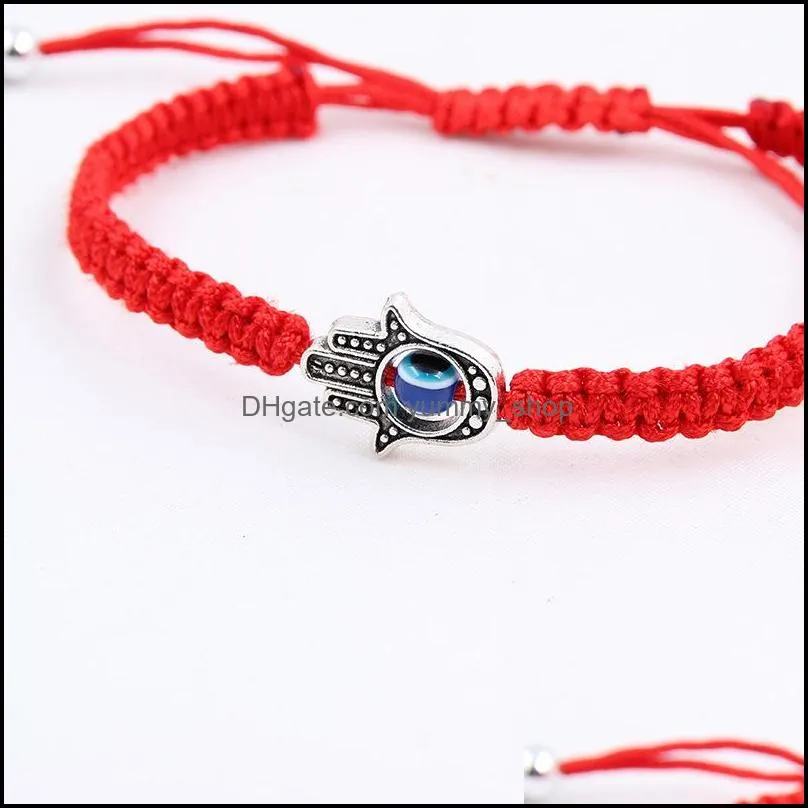 fashion handmade red string hamsa hand evil blue eye star charm bracelet for women men couple lucky ppeaceful boho festival chic