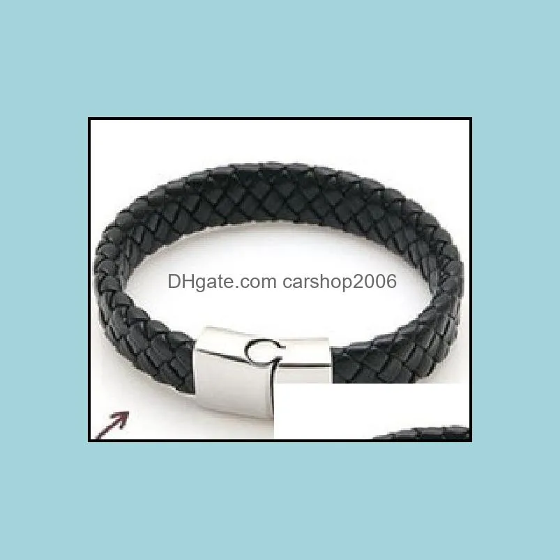 braided leather bracelets clasp bracelets bangles rope chain punk wristband magnetic bracelet