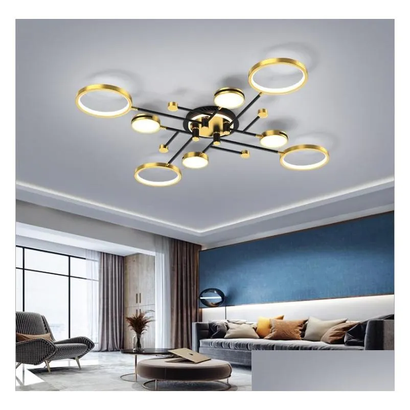  modern led chandelier lights dimmable for bedroom living room kitchen salon lustre lamps home lighting with remote control