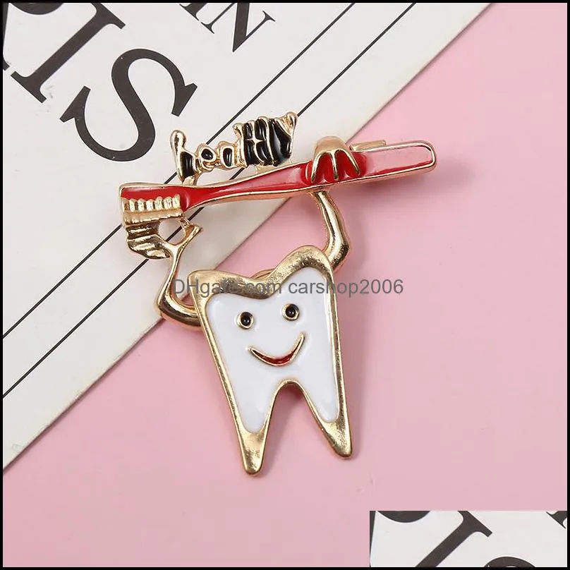 cute sweet teeth brooch pins enamel toothbrush pin badge brooches party tooth brooches