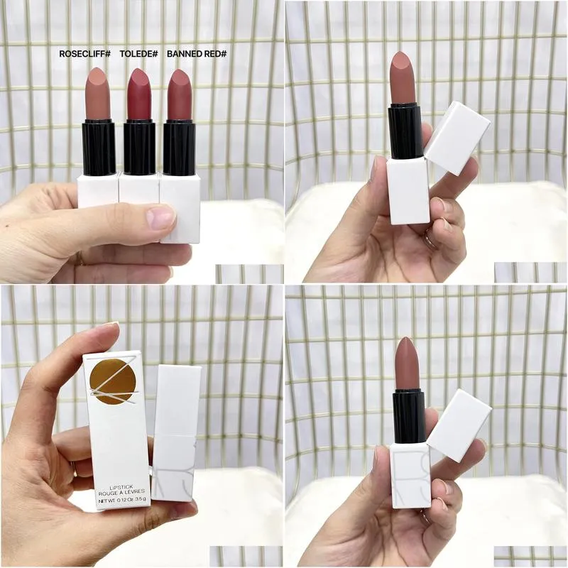 brand satin lipstick matte lipsticks 3.5g rouge a levres 3 color waterproof long lasting lip makeup cosmetics