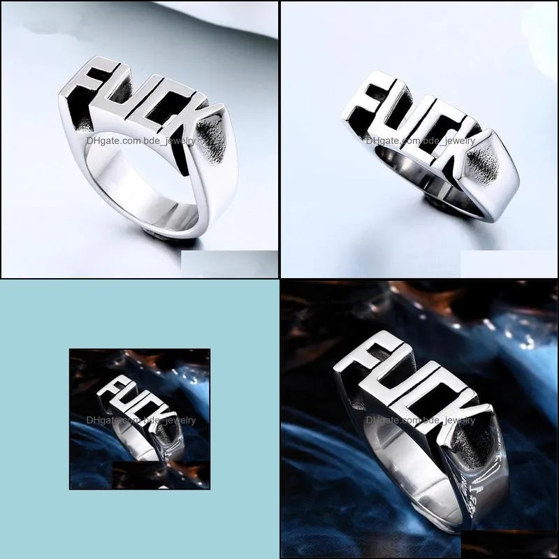  style punk style ring european and american creative women english alphabet rings for cocktail party size 610