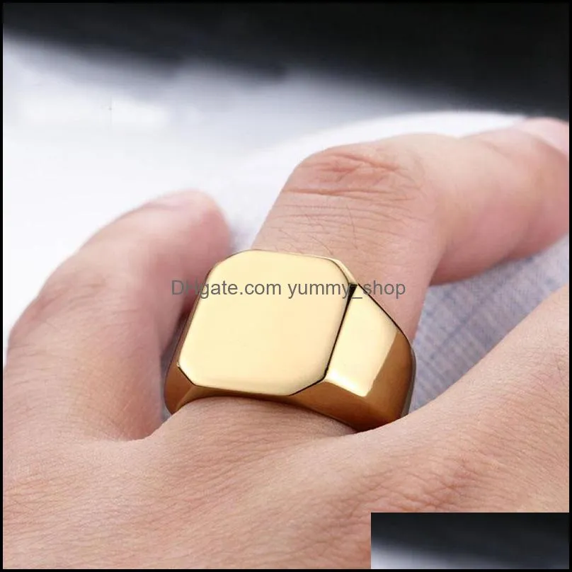  simple ring 316l titanium steel ring blank plain mens ring fashion jewelry gold silver black color trendy desgin