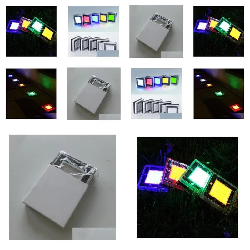 6x6 solar paver brick lights square solar underground lamp inground pathway light for garden road path landscape