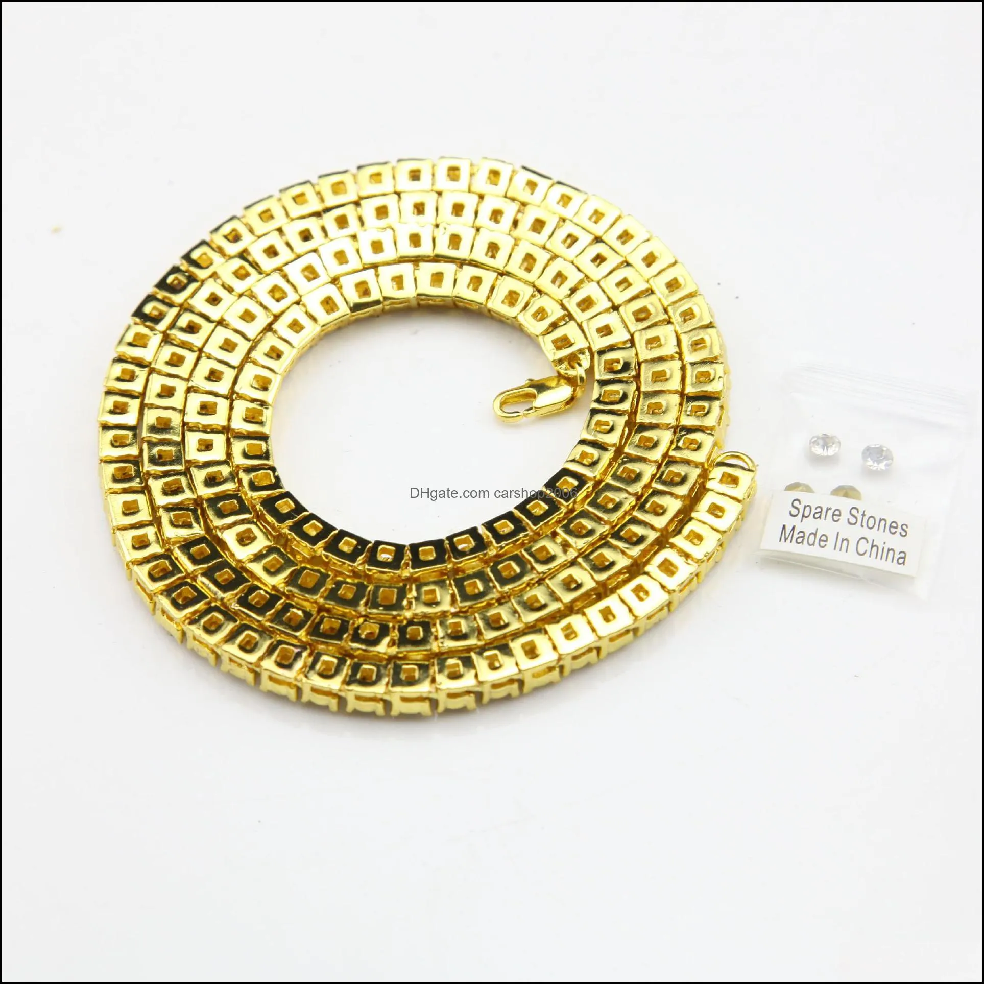 gold chain hip hop row simulated diamond hip hop jewelry necklace chain 18202430 inch mens gold tone iced out chains necklaces