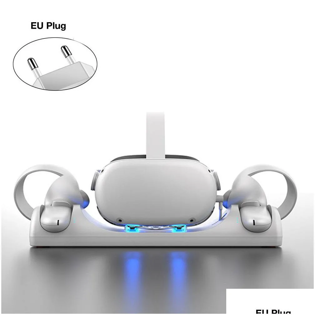 vr/ar accessorise charging dock for oculus quest 2 vr glasses headset handle controller  station stand base set for meta quest2 accessories